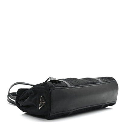Prada Tessuto Nylon Nappa Foldover Pushlock Satchel Black 4 of 12