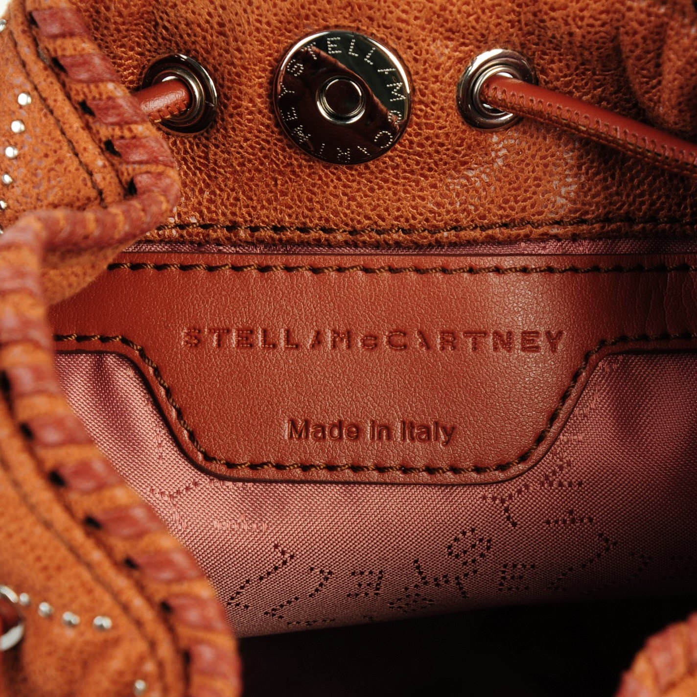Stella McCartney Shaggy Deer Small Falabella Quilted Studded Bucket Bag Brandy 6 of 6