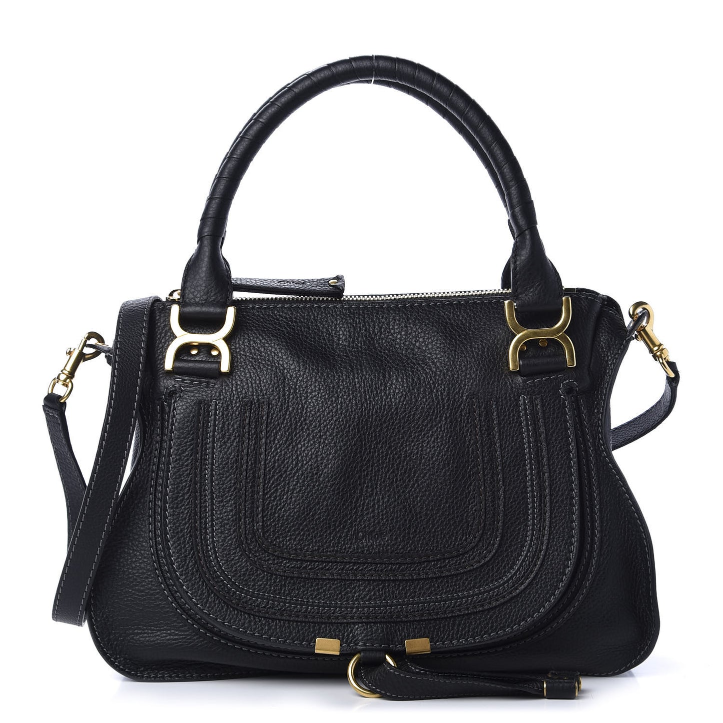 Calfskin Medium Marcie Satchel Black
