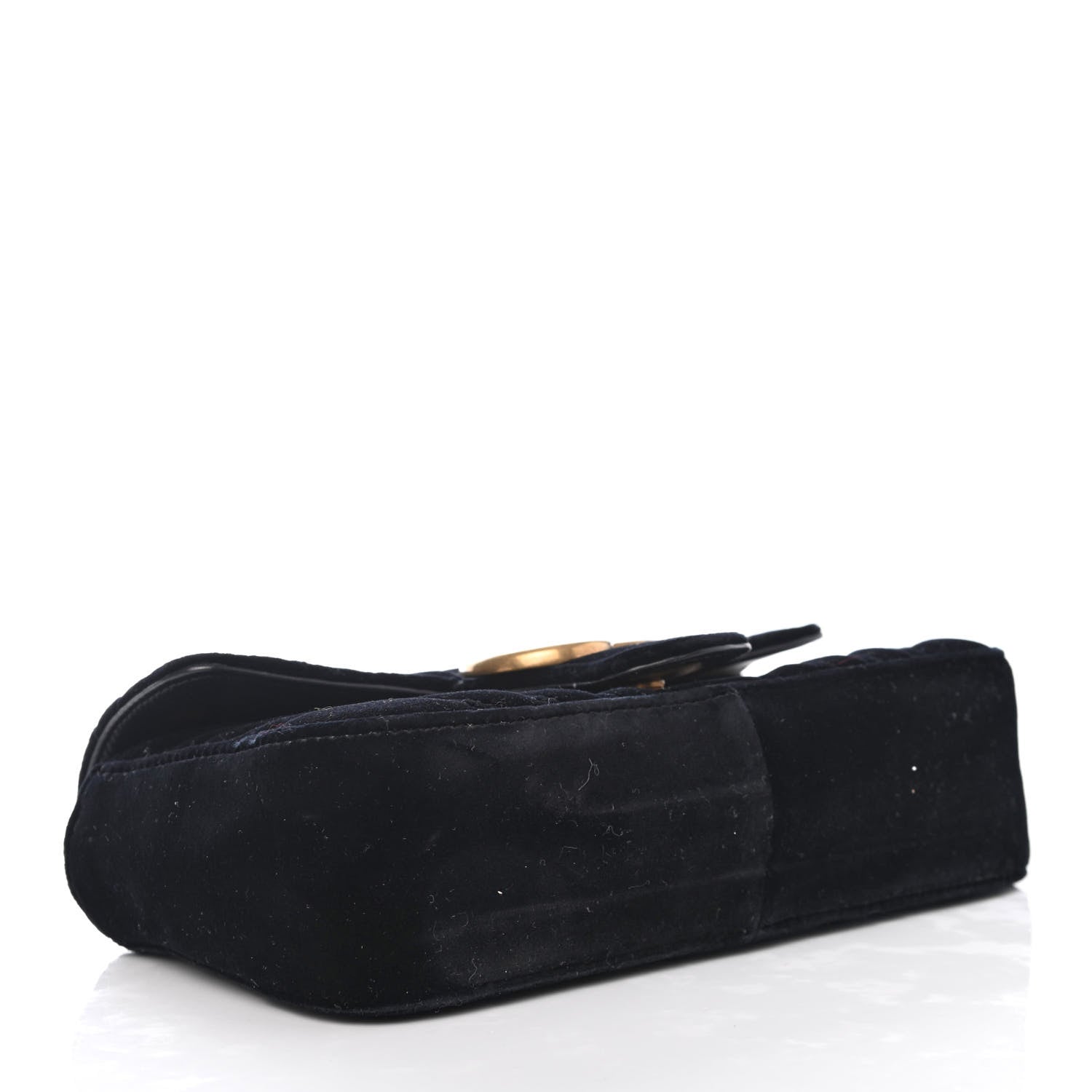 Gucci Velvet Matelasse Mini GG Marmont Shoulder Bag Black 3 of 4