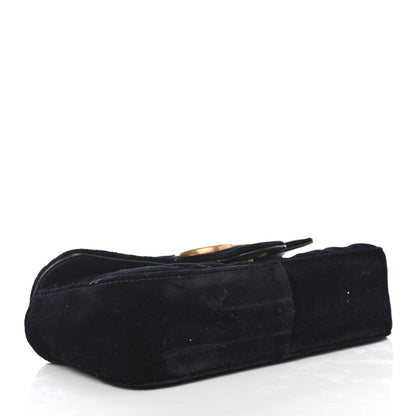 Gucci Velvet Matelasse Mini GG Marmont Shoulder Bag Black 3 of 4