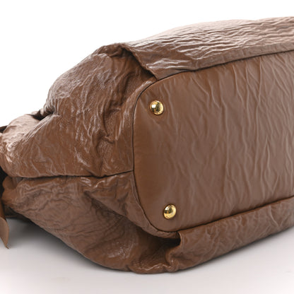 Prada Nappa Antique Bow Tote Brown 7 of 8