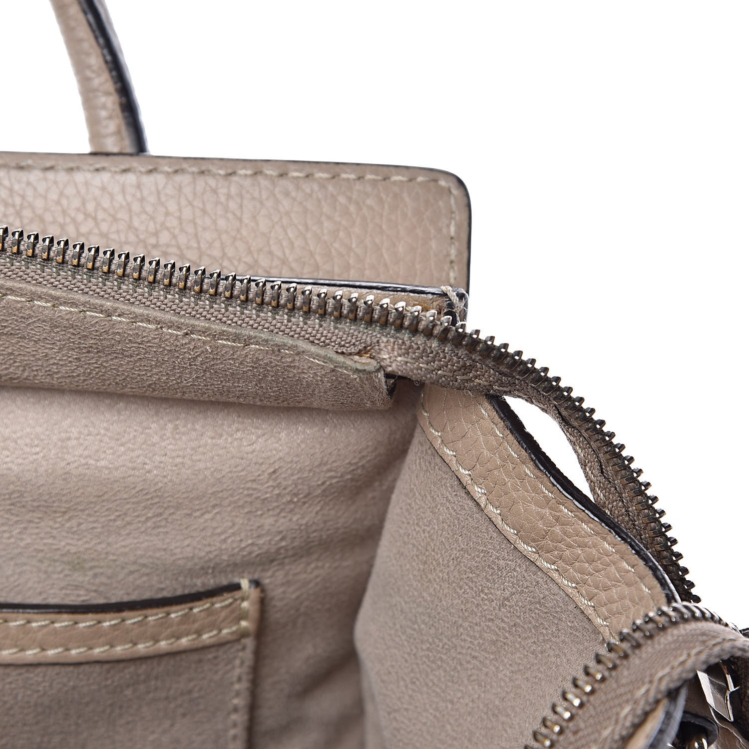 Celine Drummed Calfskin Nano Luggage Dune 16 of 17