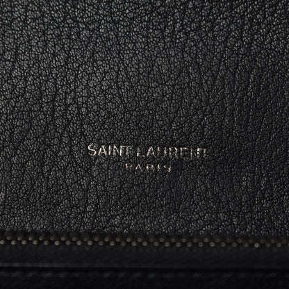Saint Laurent Sheepskin Matelasse Chevron Monogram Large College Satchel Black 6 of 9