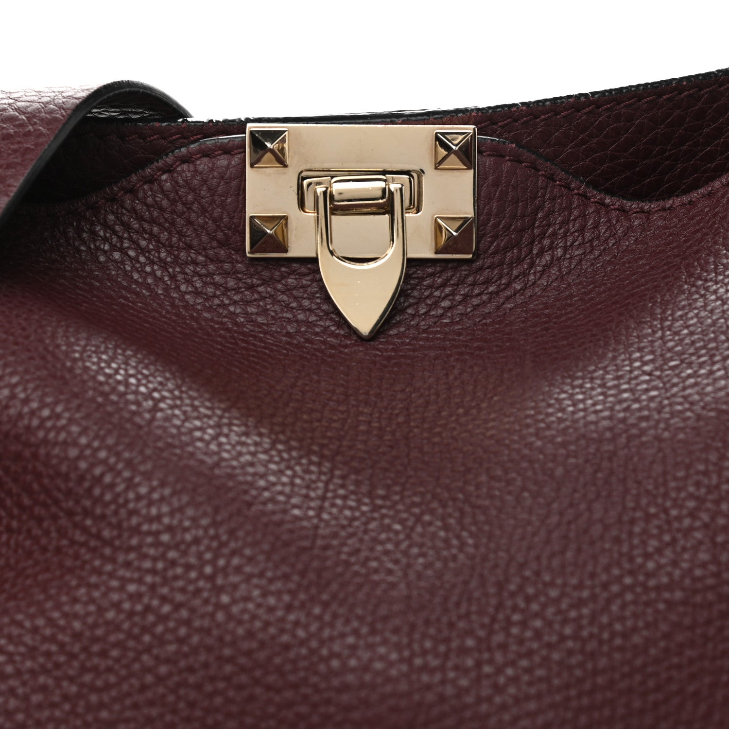 Valentino Garavani Pebbled Calfskin Large Rockstud Flip-Lock Messenger Bag Vinaccia 8 of 13