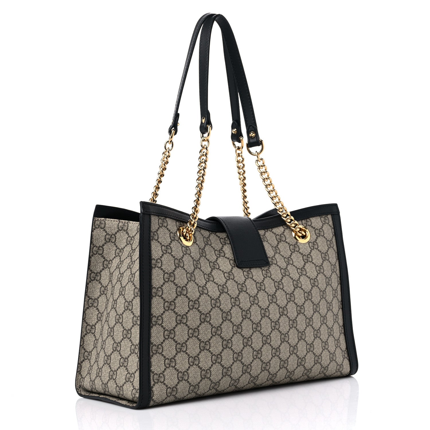 Gucci GG Supreme Monogram Medium Padlock Tote Black 1247546
