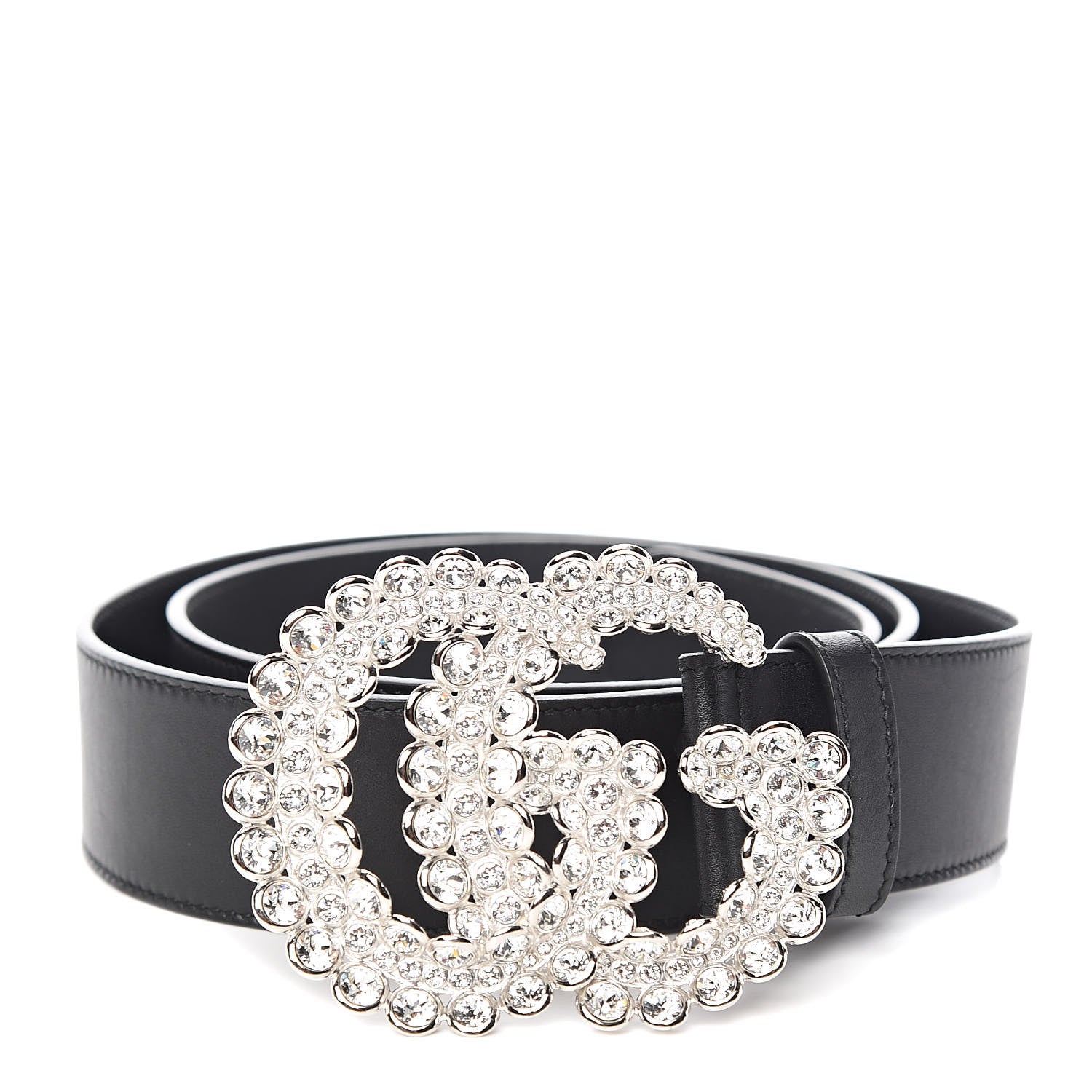 Gucci Calfskin Crystal Double G 40mm Belt 100 40 Black 1 of 7