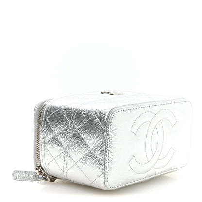 Chanel Metallic Caviar Quilted Trendy Handle Mini Vanity Silvery 4 of 12