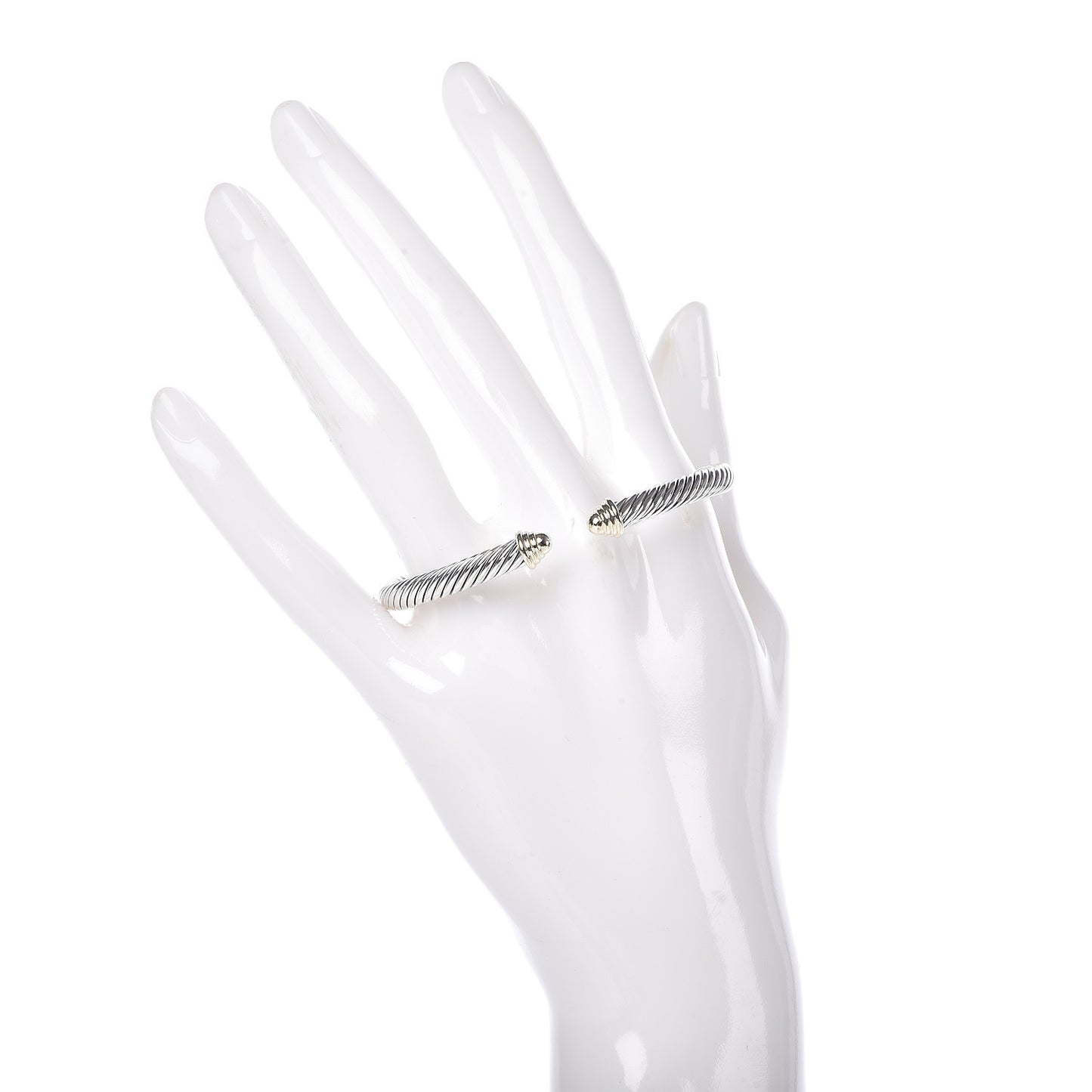 Sterling Silver 14K Yellow Gold 5mm Cable Classics Bracelet