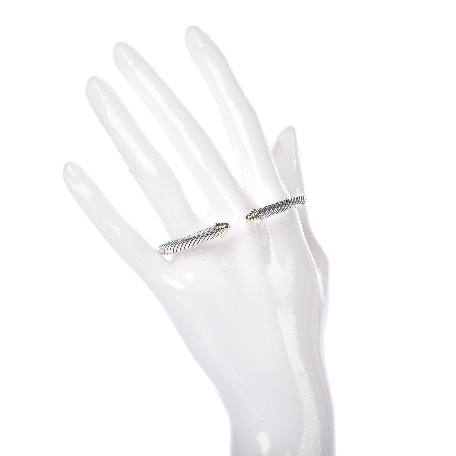 David Yurman Sterling Silver 14K Yellow Gold 5mm Cable Classics Bracelet 2 of 4