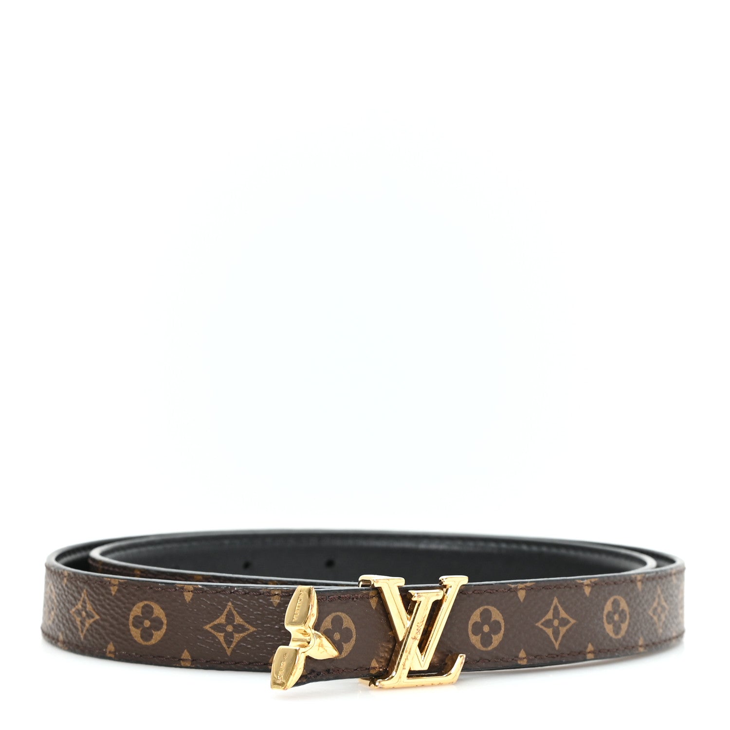 Louis Vuitton Calfskin Monogram 30mm Pretty LV Reversible Belt 75 30 Black 1 of 5