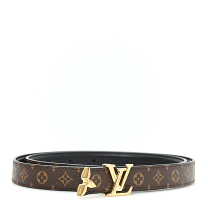 Louis Vuitton Calfskin Monogram 30mm Pretty LV Reversible Belt 75 30 Black 1 of 5