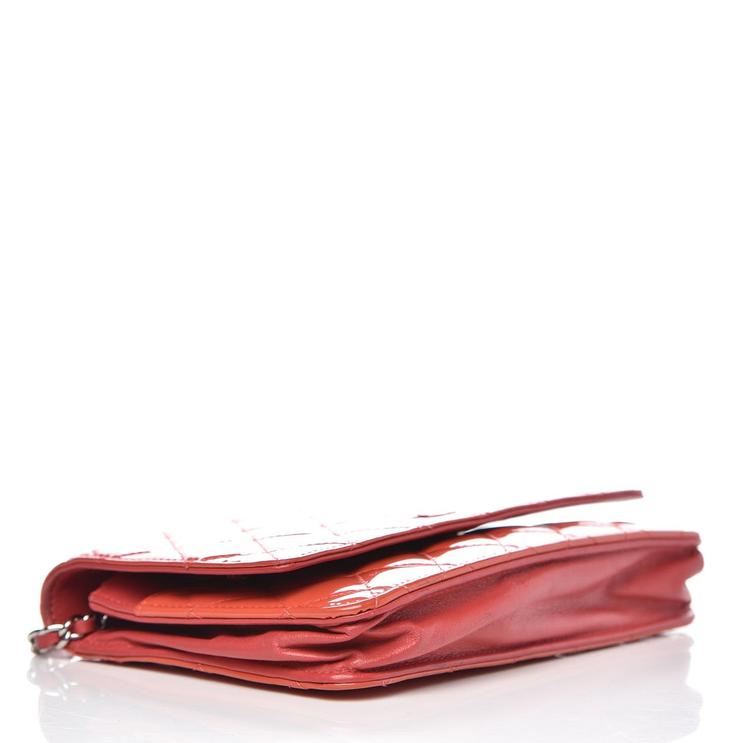 Patent Quilted Wallet On Chain WOC Coral