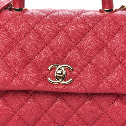 Chanel Caviar Quilted Mini Coco Handle Flap Fuchsia 8 of 11