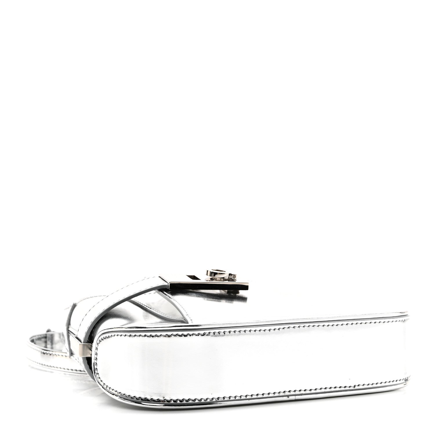 Salvatore Ferragamo Metallic Calfskin Mini Gancini Arch Hobo Argento 4 of 9