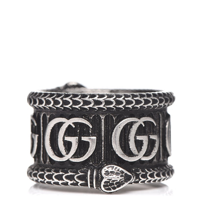 Gucci Sterling Silver GG Marmont Snake Band Ring 55 7.5 1 of 8