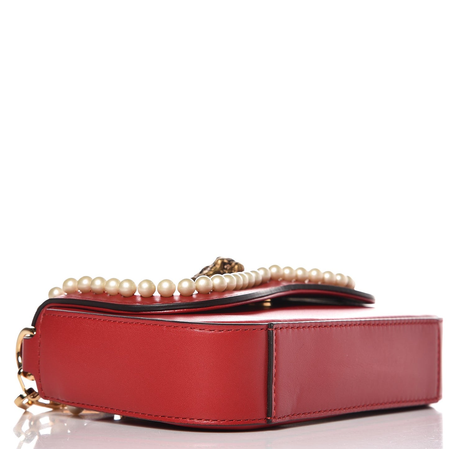 Nappa Embellished Mini Broadway Bag Hibiscus Red