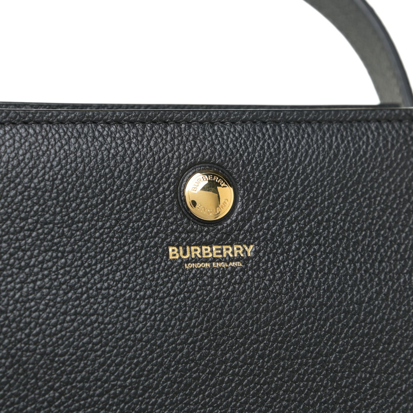Grainy Calfskin Large Title Bag Black