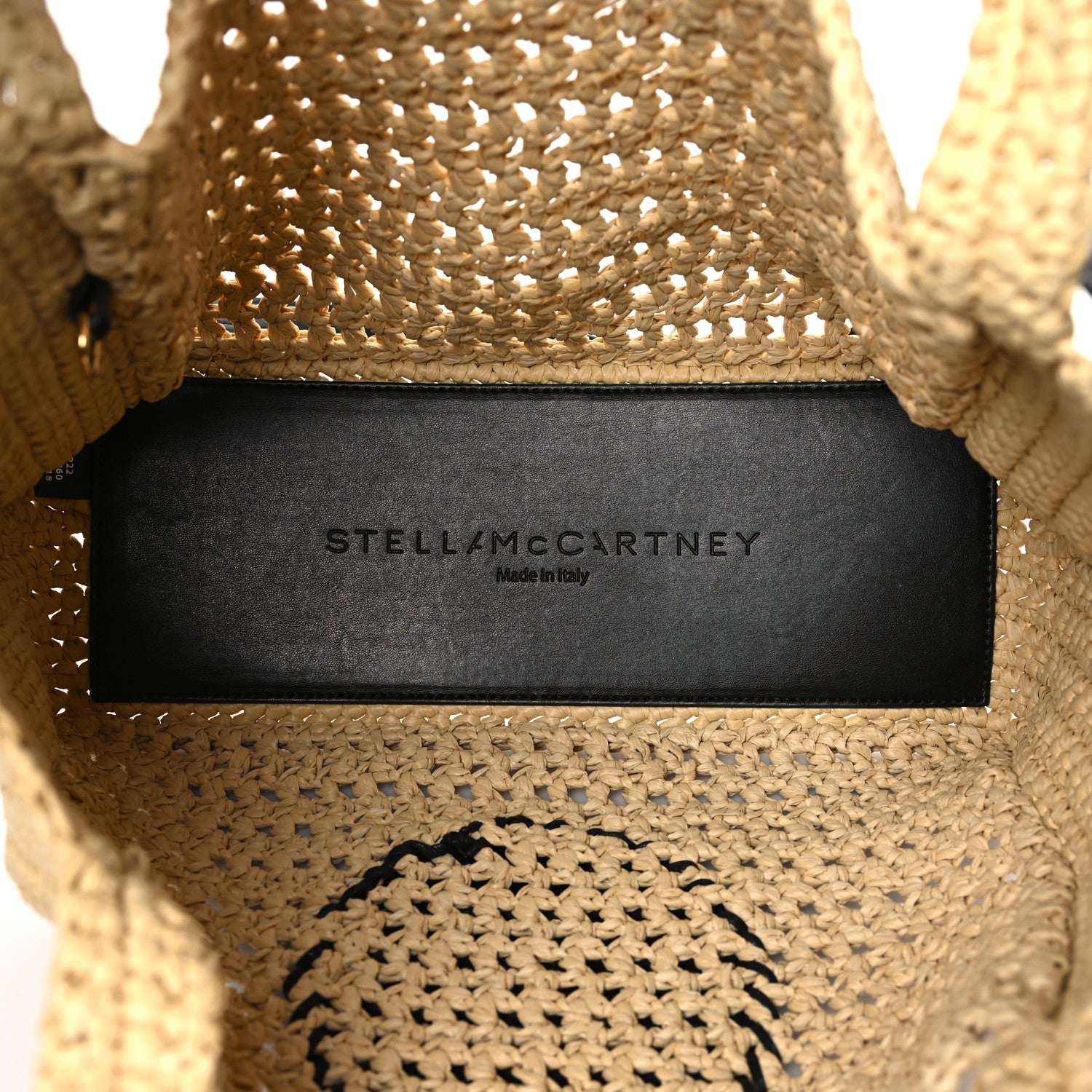Stella McCartney Braided Raffia Eco Alter Napa Perforated Logo Crossbody Bag Natural 5 of 8