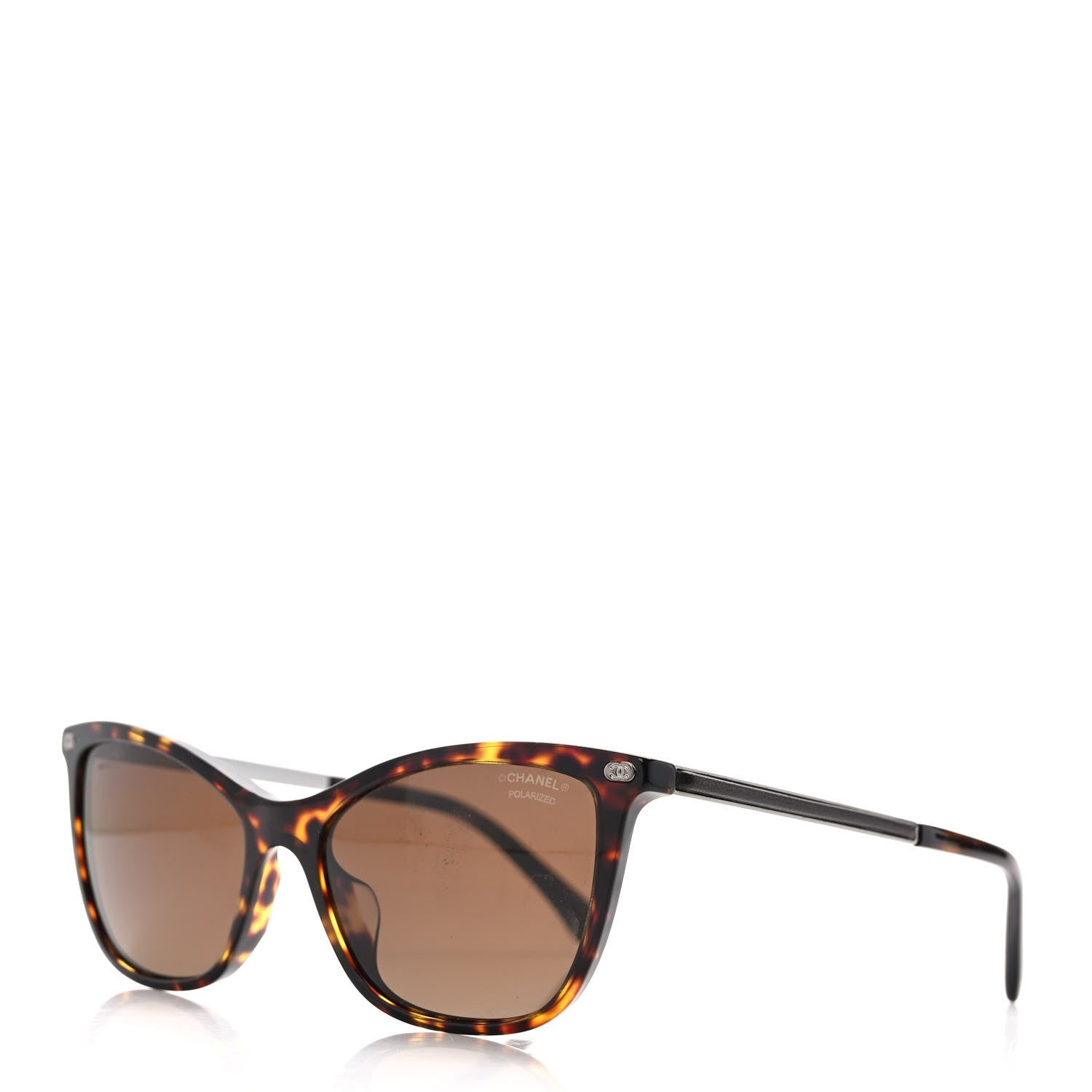 Chanel Acetate Polarized CC Cat Eye Sunglasses 5437-Q-A Tortoise 2 of 7