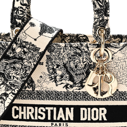 Christian Dior Canvas Embroidered Zodiac Toile De Jouy Medium Lady D-Lite Latte 7 of 9