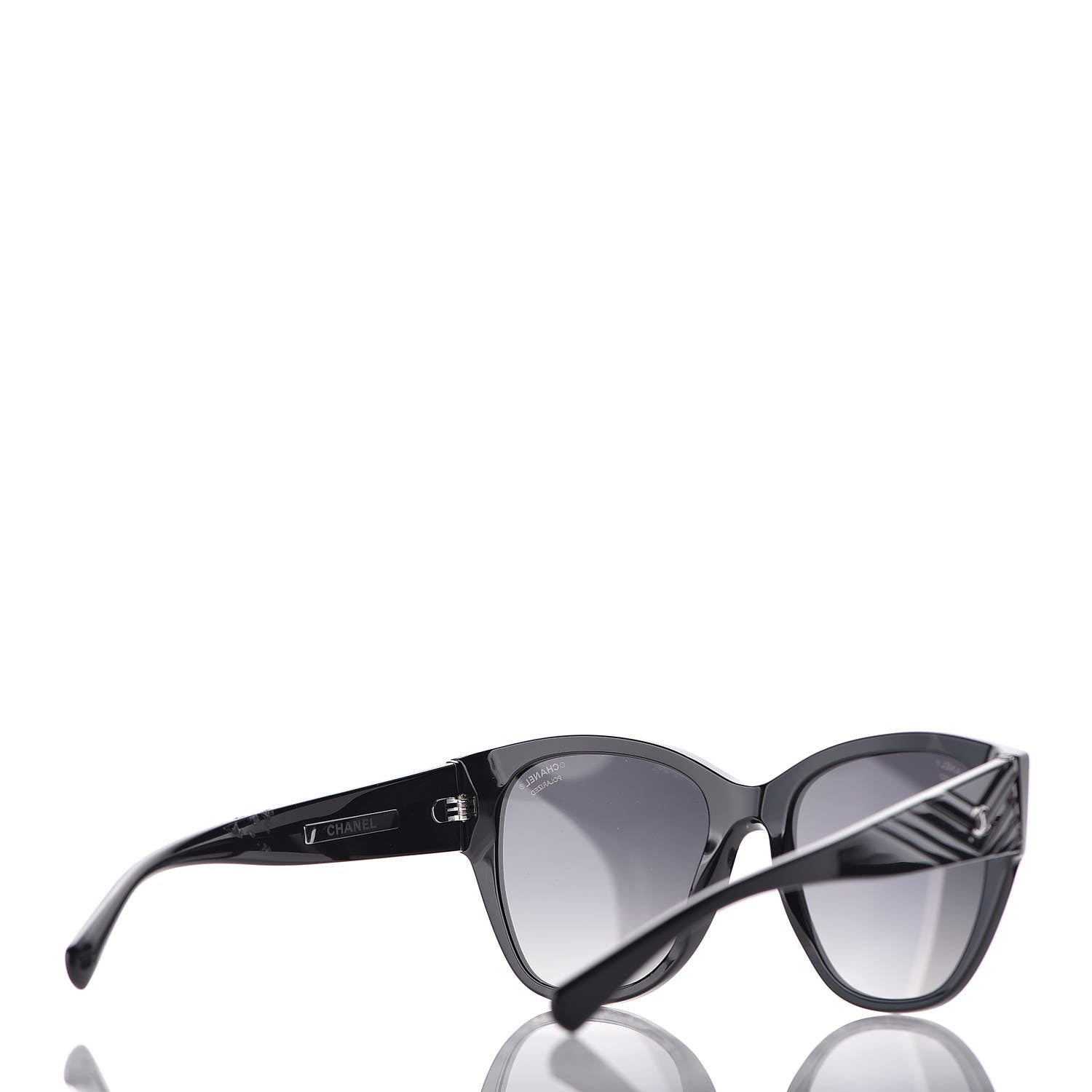 Chanel Acetate Polarized Butterfly CC Sunglasses 5412 Black 3 of 8