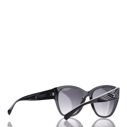 Chanel Acetate Polarized Butterfly CC Sunglasses 5412 Black 3 of 8