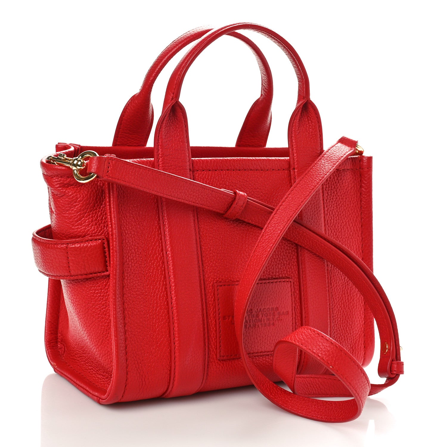 Marc Jacobs Grained Calfskin Small The Tote Bag True Red 3 of 10