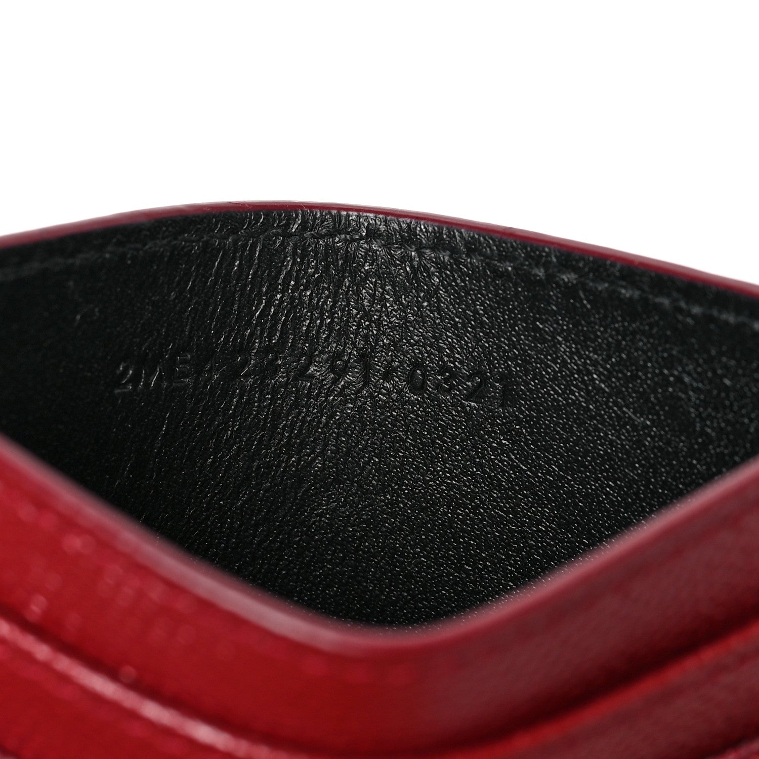 Saint Laurent Grain De Poudre Matelasse Chevron Monogram Credit Card Case Opyum Red 7 of 7