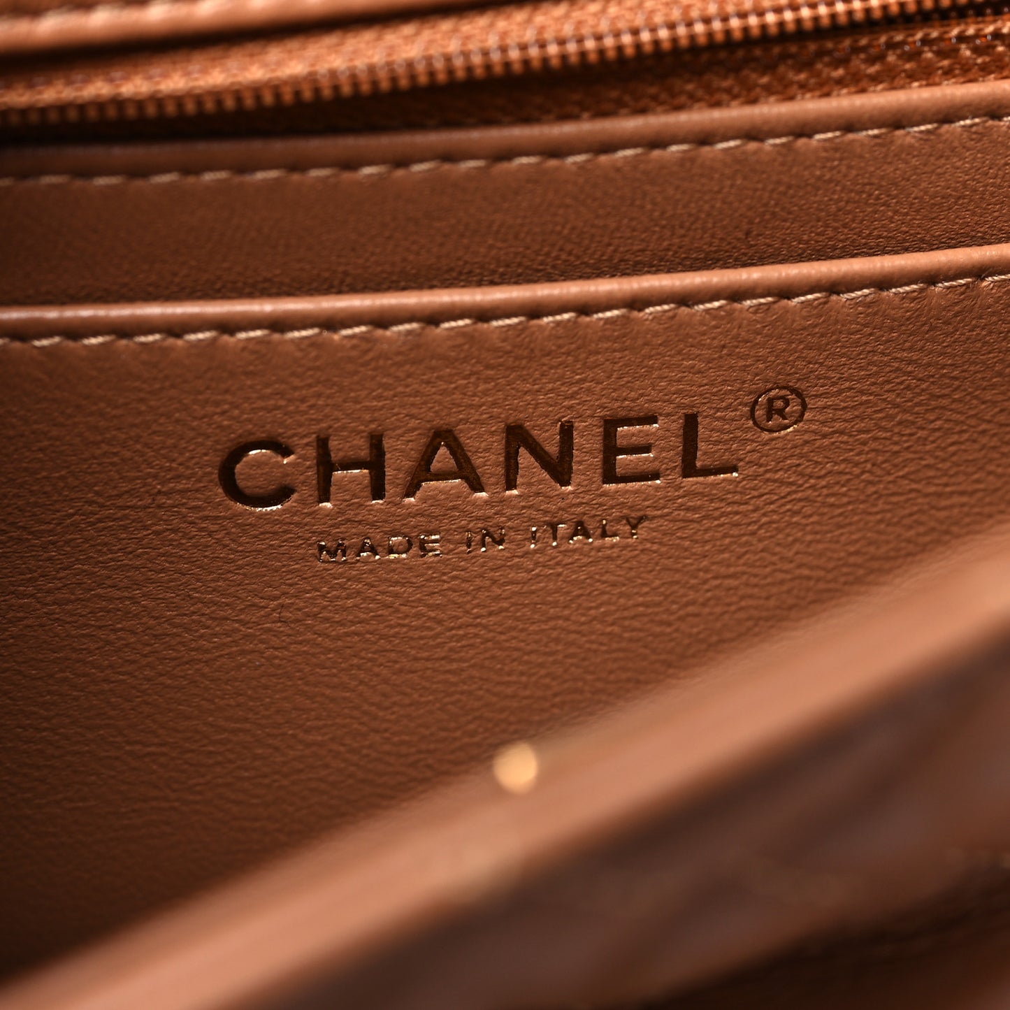 Lambskin Quilted Mini Rectangular Flap Brown