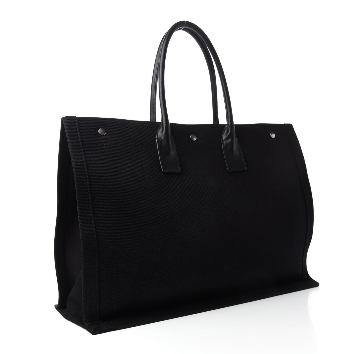 Linen Calfskin Rive Gauche Tote Black
