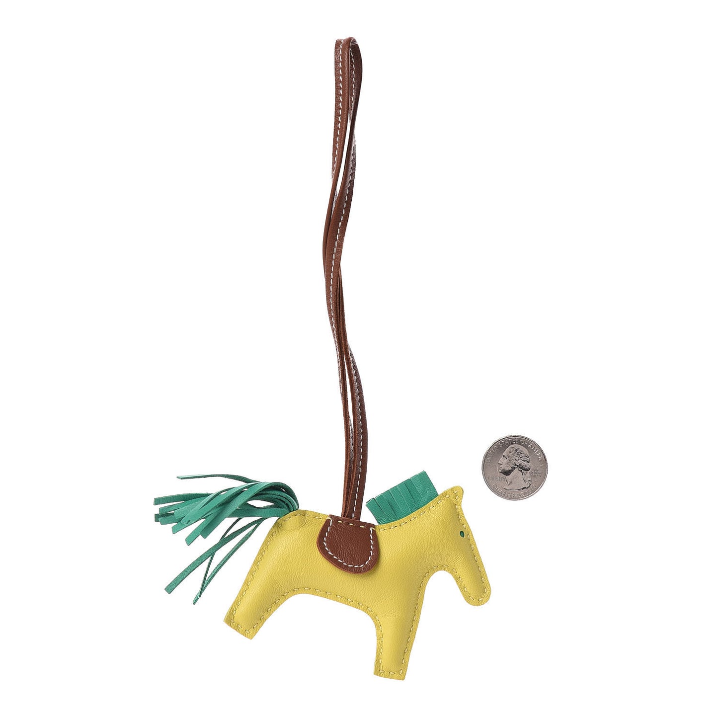 Milo Lambskin Grigri Rodeo Horse Bag Charm PM Lime Menthe Fauve
