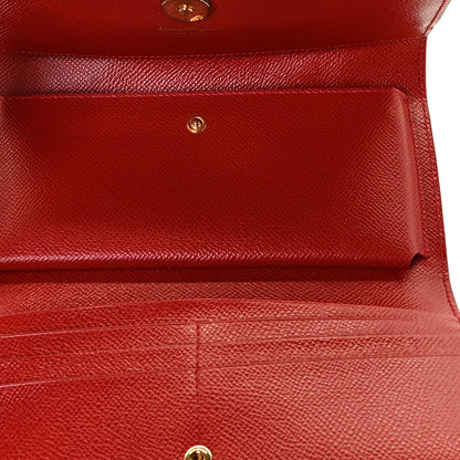 Salvatore Ferragamo Hammered Calfskin Donna Bow Clutch Red 8 of 15