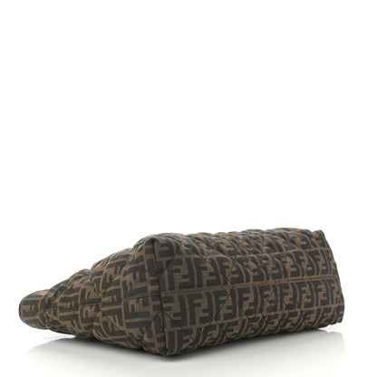 Fendi Zucca Quilted Medium Roll Tote Tobacco Black 3 of 9