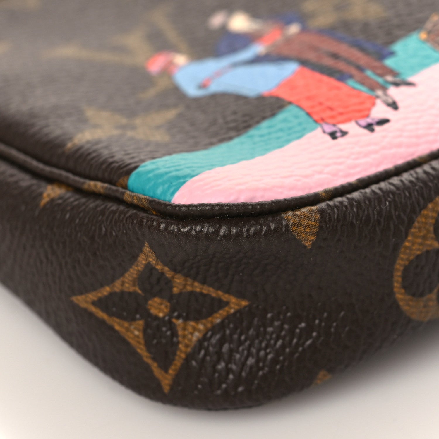 Louis Vuitton Monogram 2016 Christmas Animation Mini Pochette Accessories Rose Ballerine 7 of 8