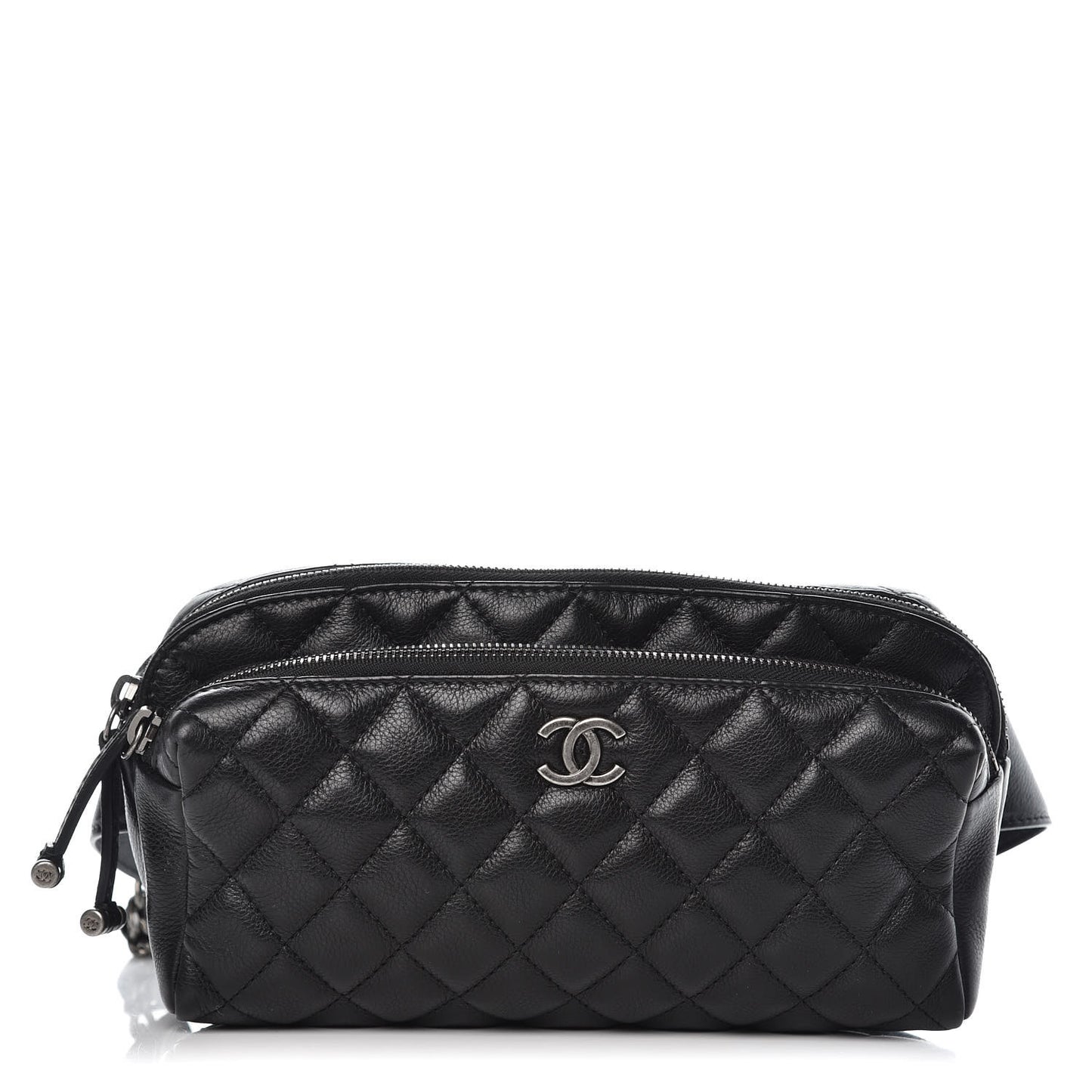 Calfskin Quilted Waist Bag Black