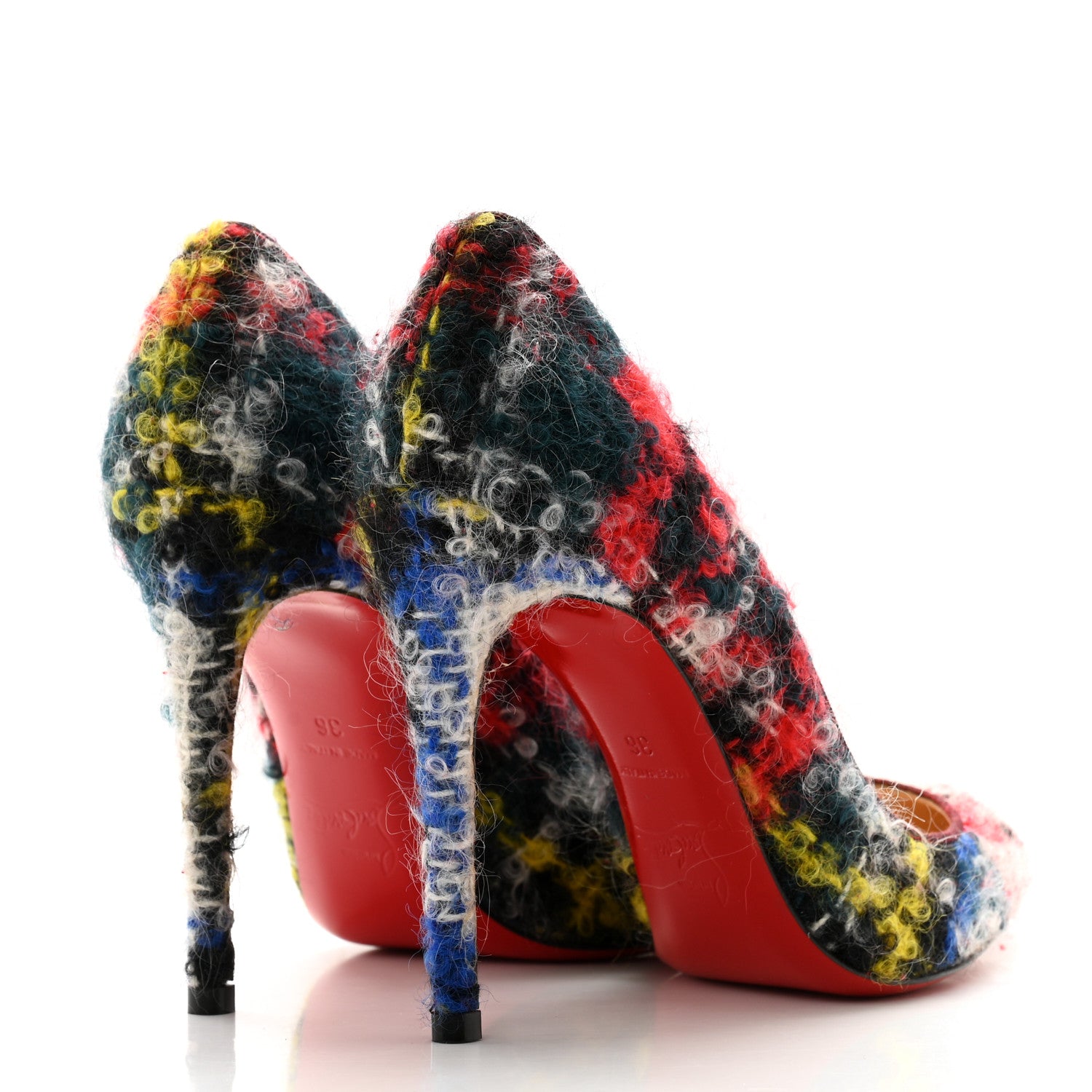 Christian Louboutin Pigalle Follies Tweed Bouclette 100 Pumps 36 Multicolor 4 of 9