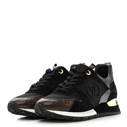 Louis Vuitton Suede Monogram Run Away Sneakers 38 Black 3 of 9