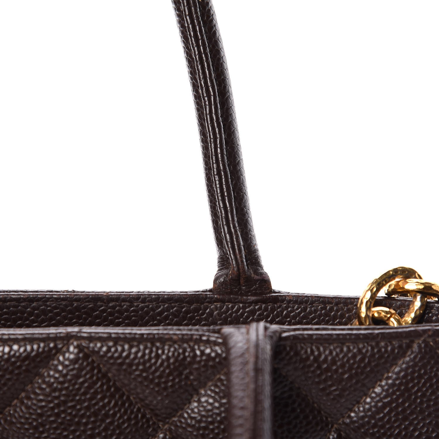 Chanel Caviar Quilted Medallion CC Tote Dark Brown 14 of 21