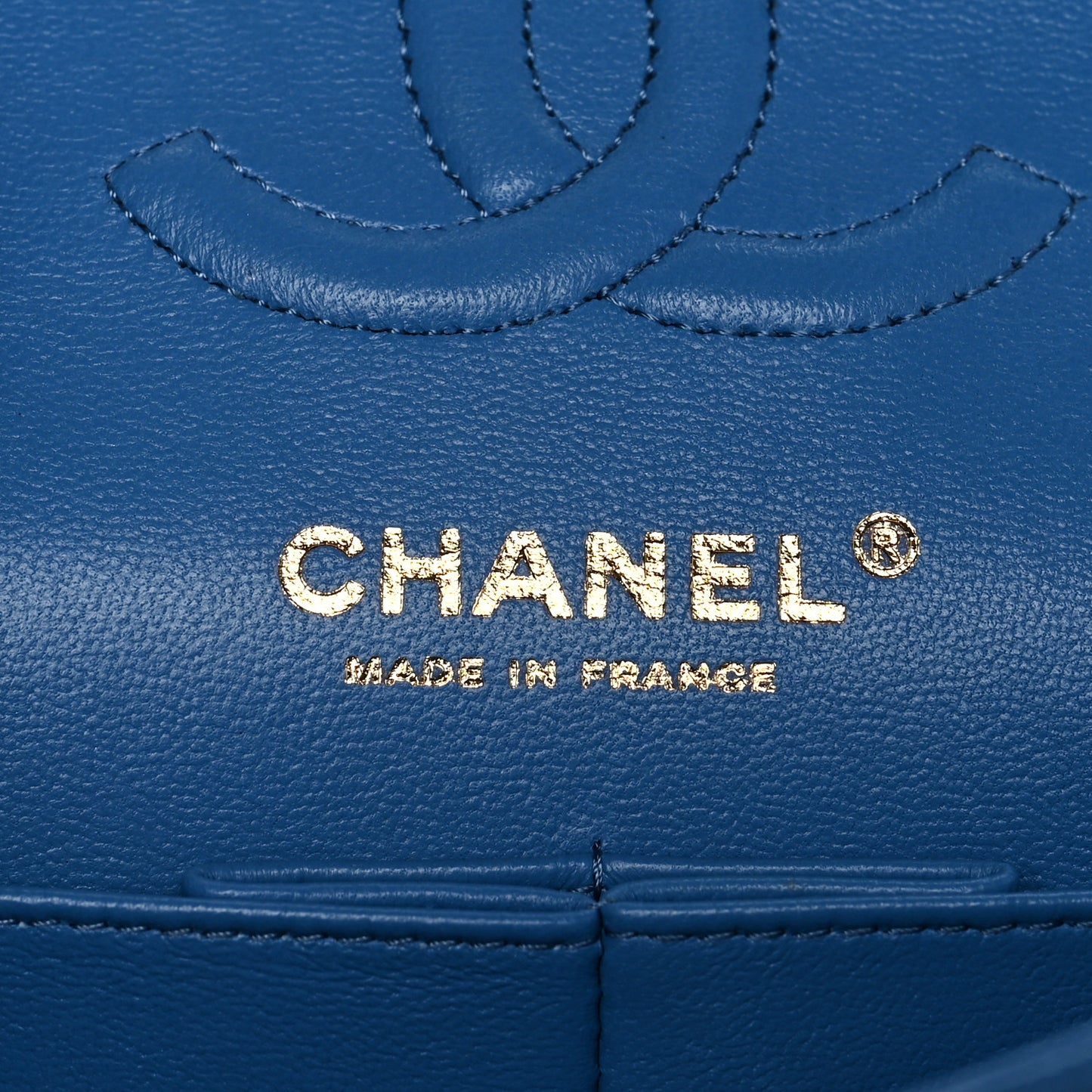 Caviar Quilted Small Double Flap Blue
