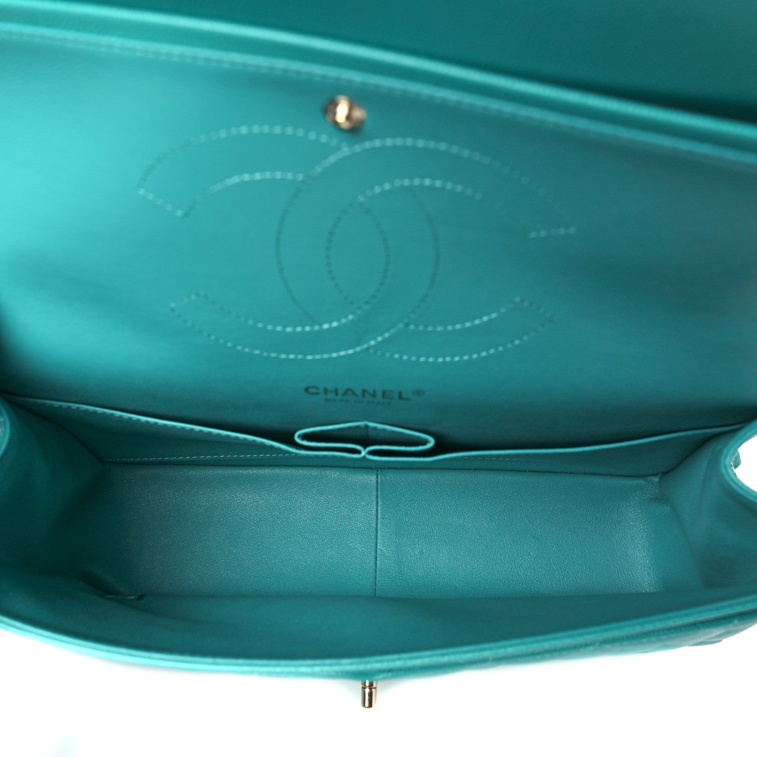 Chanel Caviar Quilted Jumbo Double Flap Turquoise 5 of 9