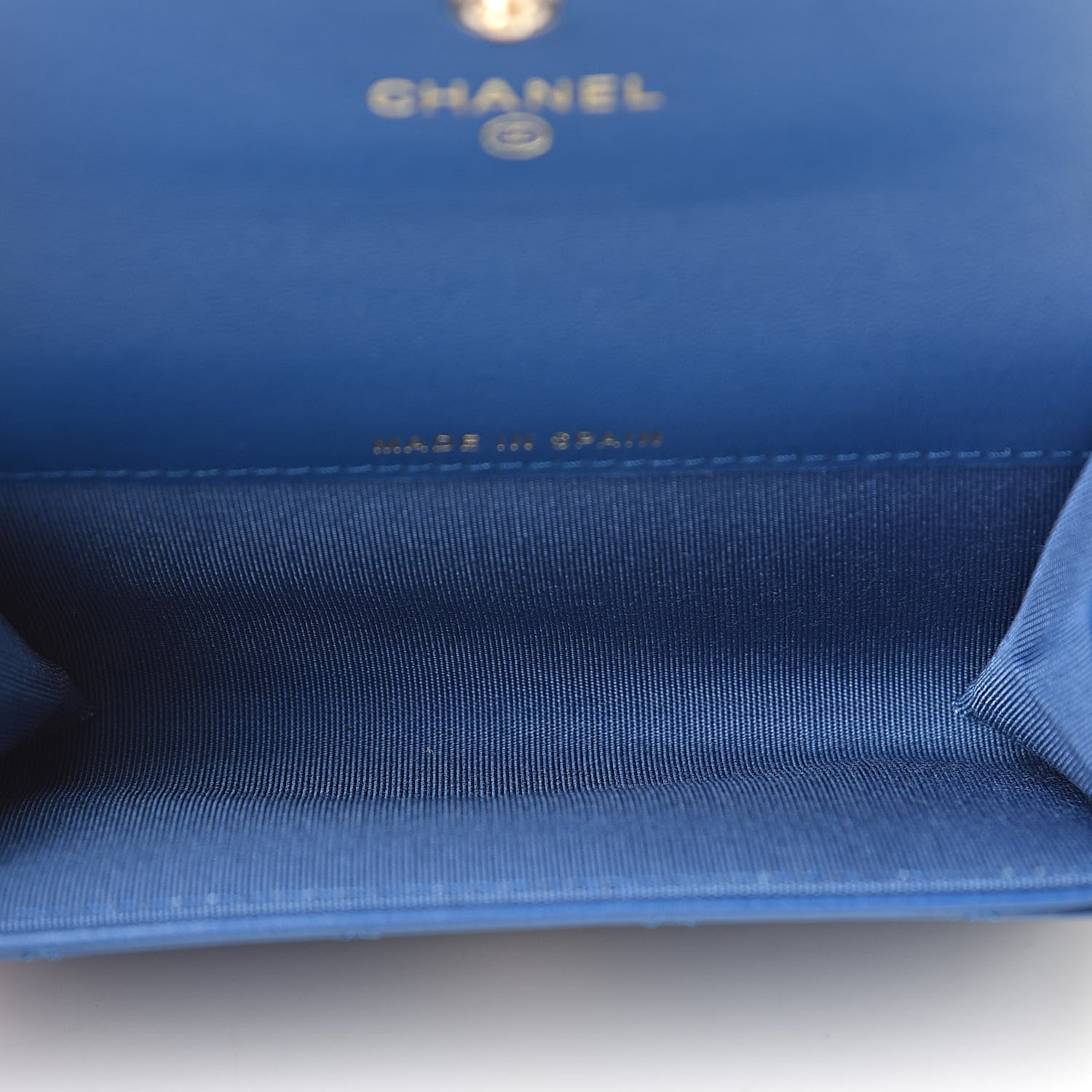 Chanel Lambskin Quilted Boy Card Holder Wallet Blue 5 of 9