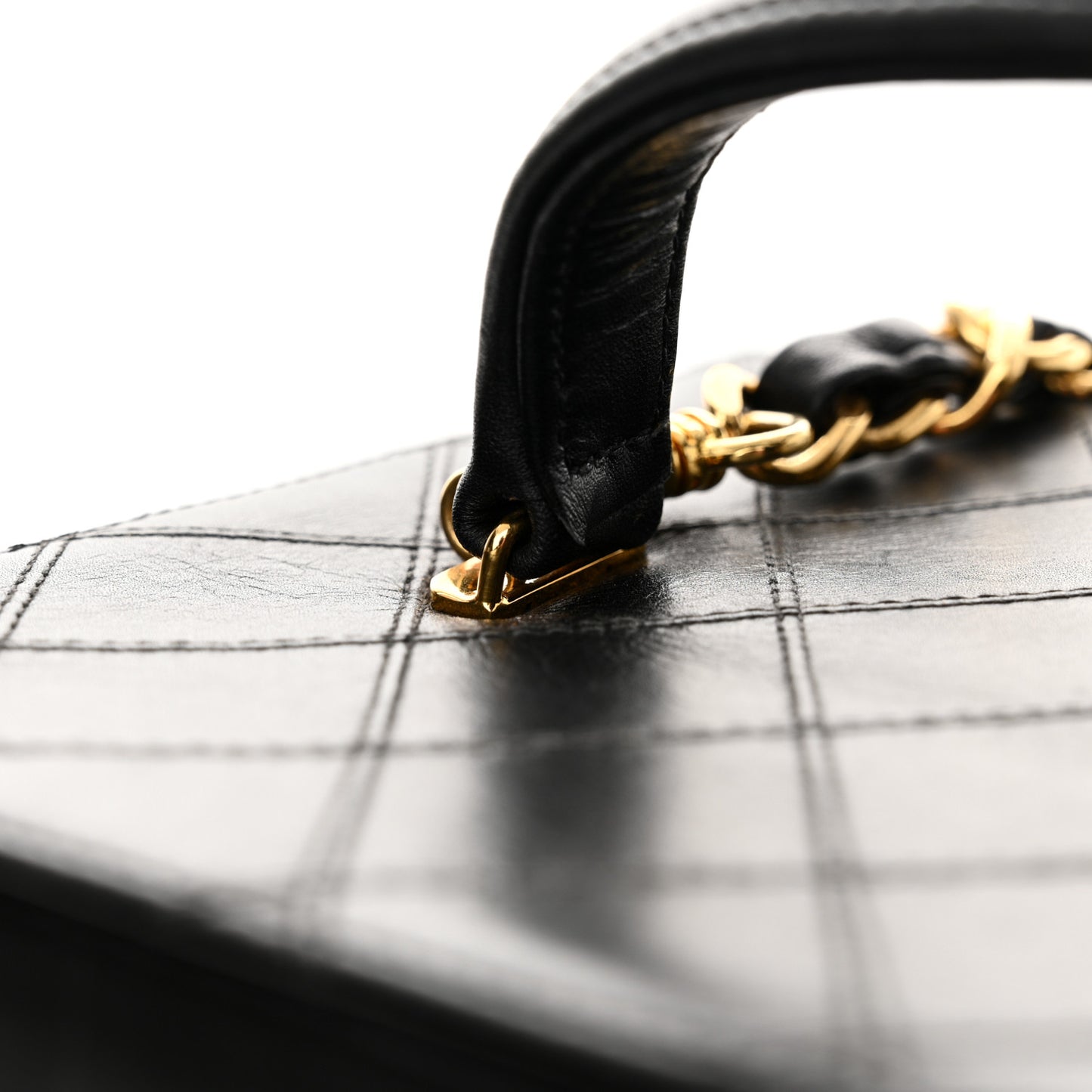 Calfskin Stitch Vanity Case Black
