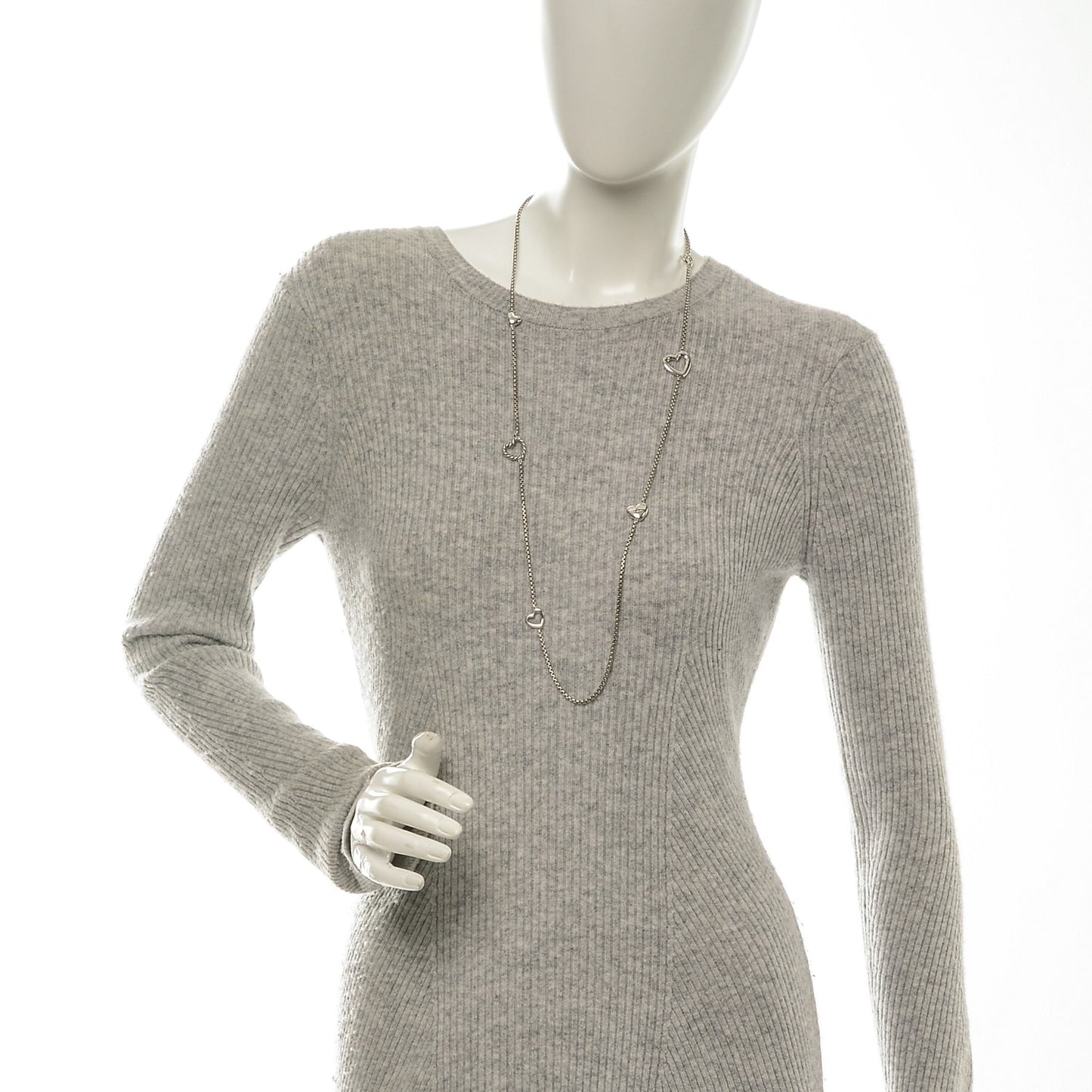 Sterling Silver Cable Heart Chain Necklace