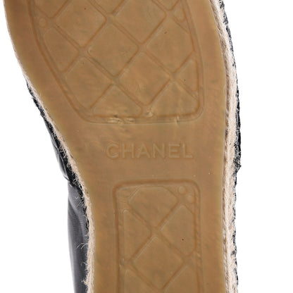 Chanel Lambskin Quilted CC Espadrilles 40 Black 7 of 10