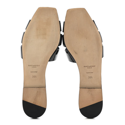 Saint Laurent Vitello Vernice Nu Pied 05 Sandal 39.5 Black 6 of 10