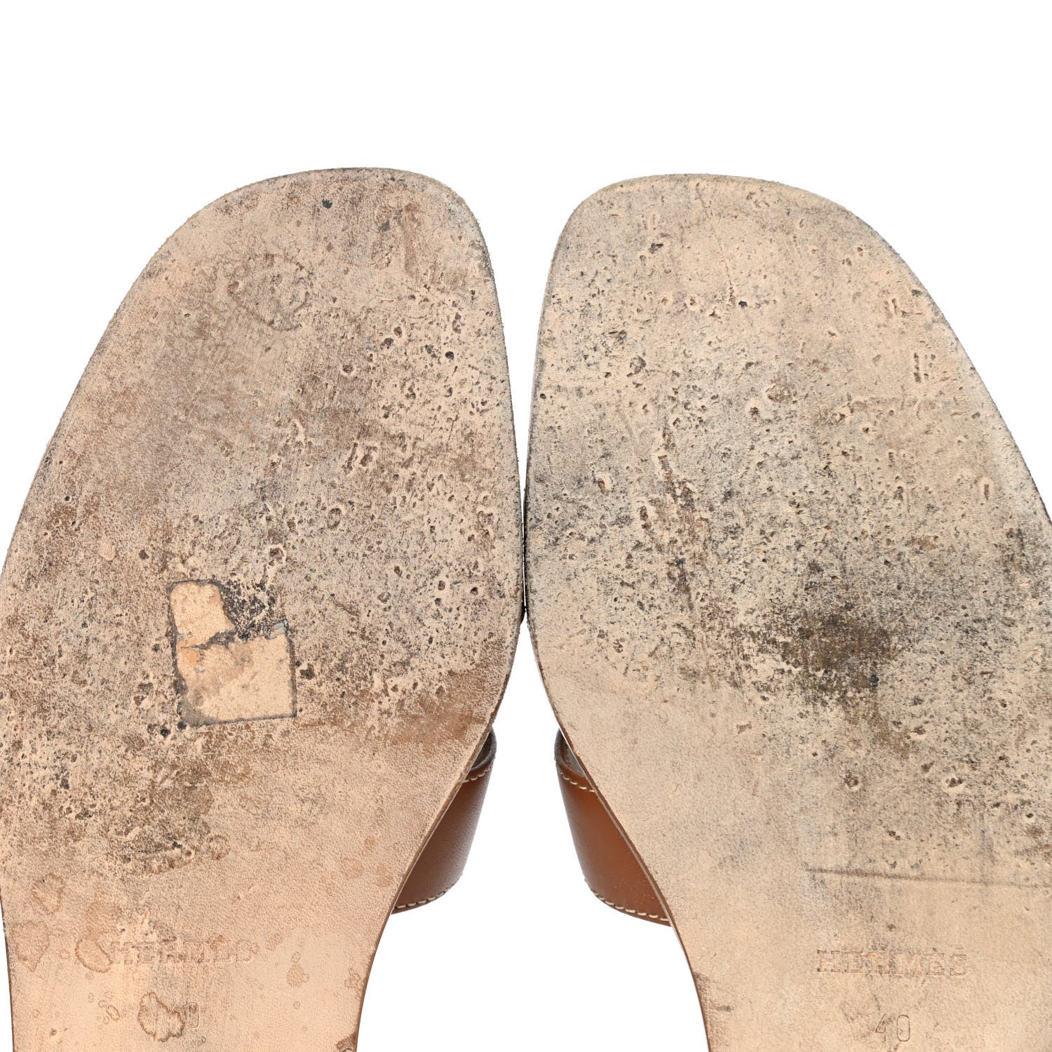 Hermes Box Calfskin Oran Sandals 40 Gold 9 of 11