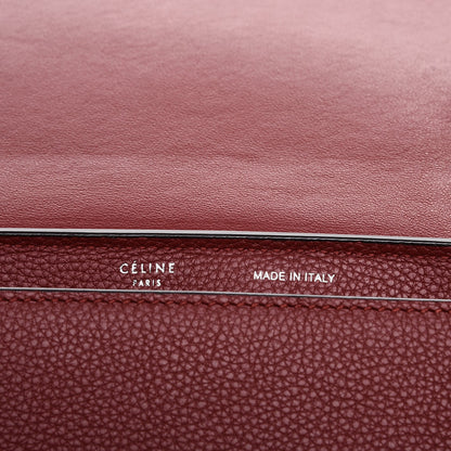 Celine Drummed Calfskin Suede Small Trapeze Merlot 7 of 10