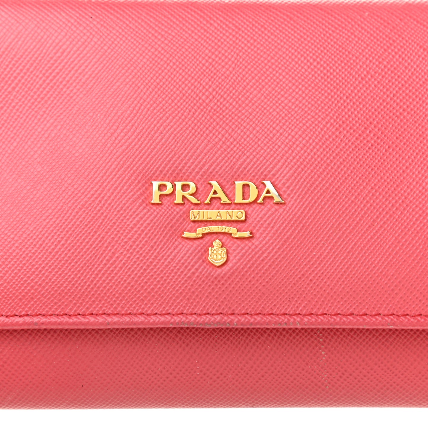 Saffiano Metal Continental Flap Wallet Fragola