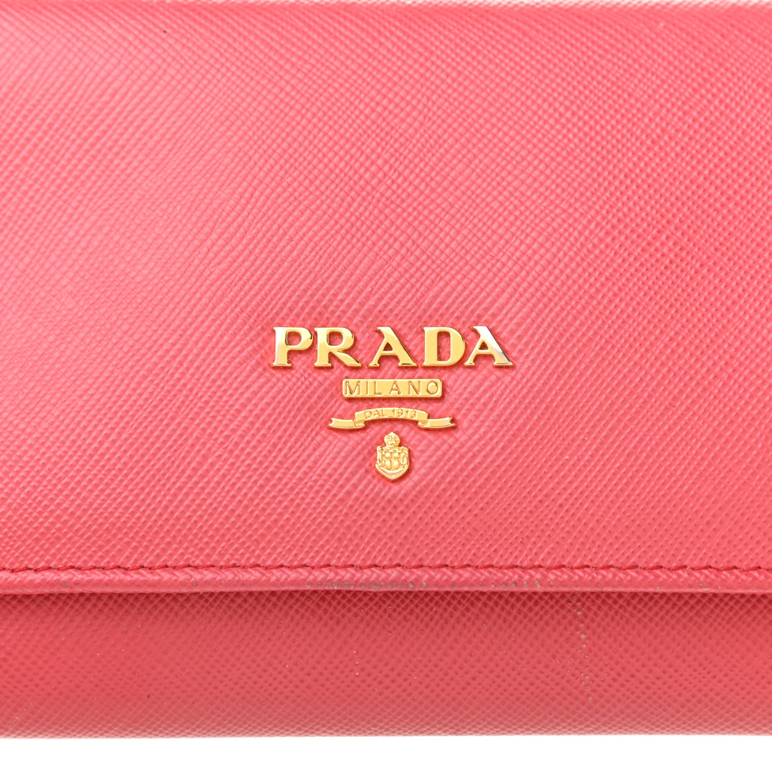 Prada Saffiano Metal Continental Flap Wallet Fragola 6 of 15